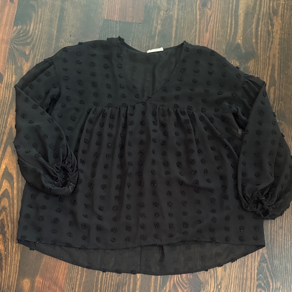Entro Black Textured Blouse